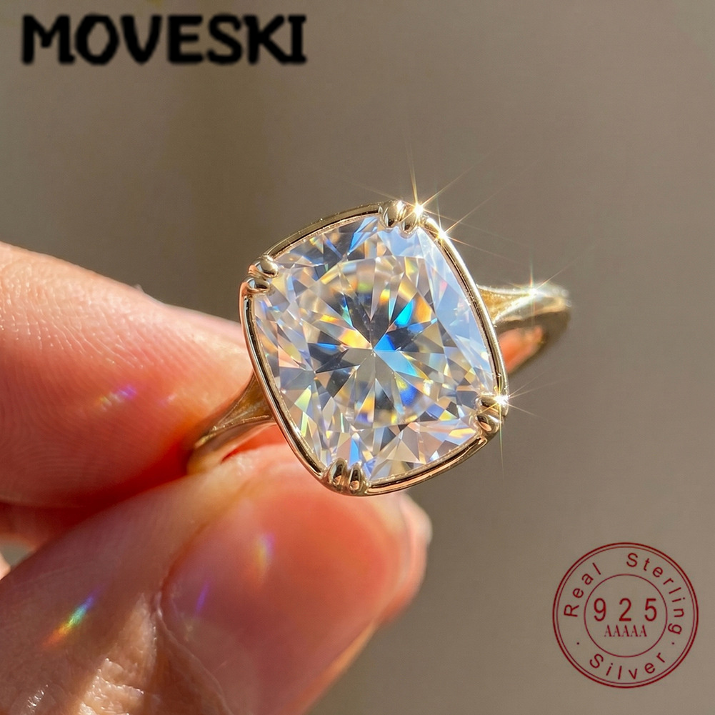 Moissanite Engagement Ring 1 Carat - S925 スターリングシルバー 1 カラット スクエア モアッサナイト