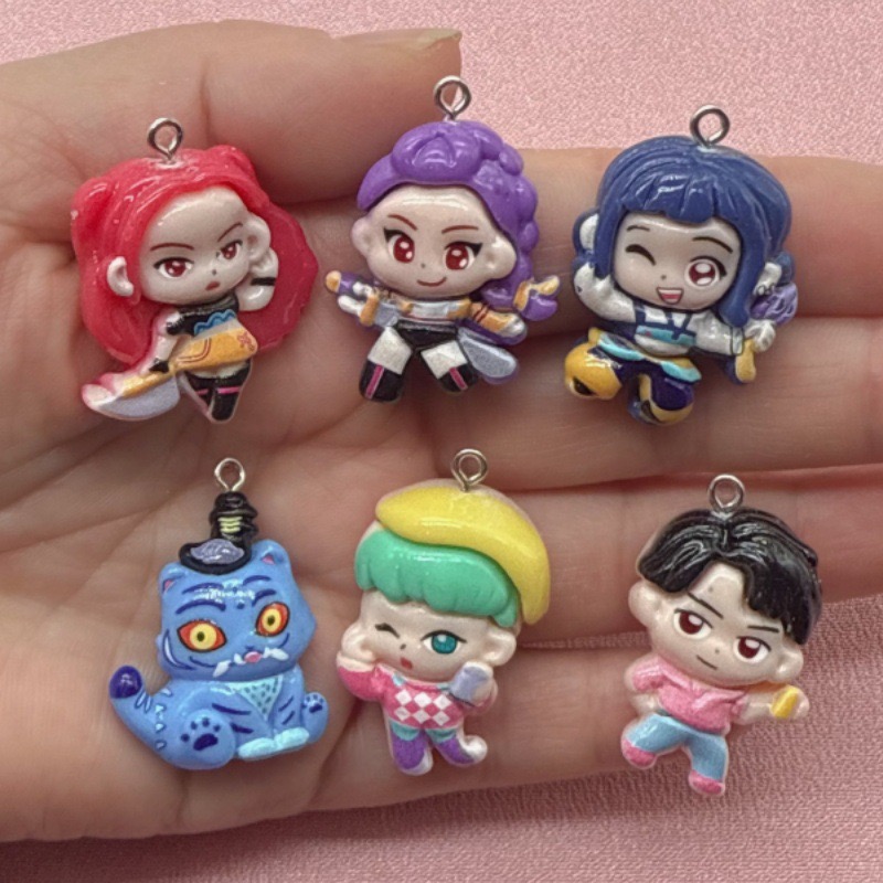 Earrings - 10個入り樹脂製漫画ペンダント、DIYジュエリー製作イヤリング、キーホルダーアクセサリー