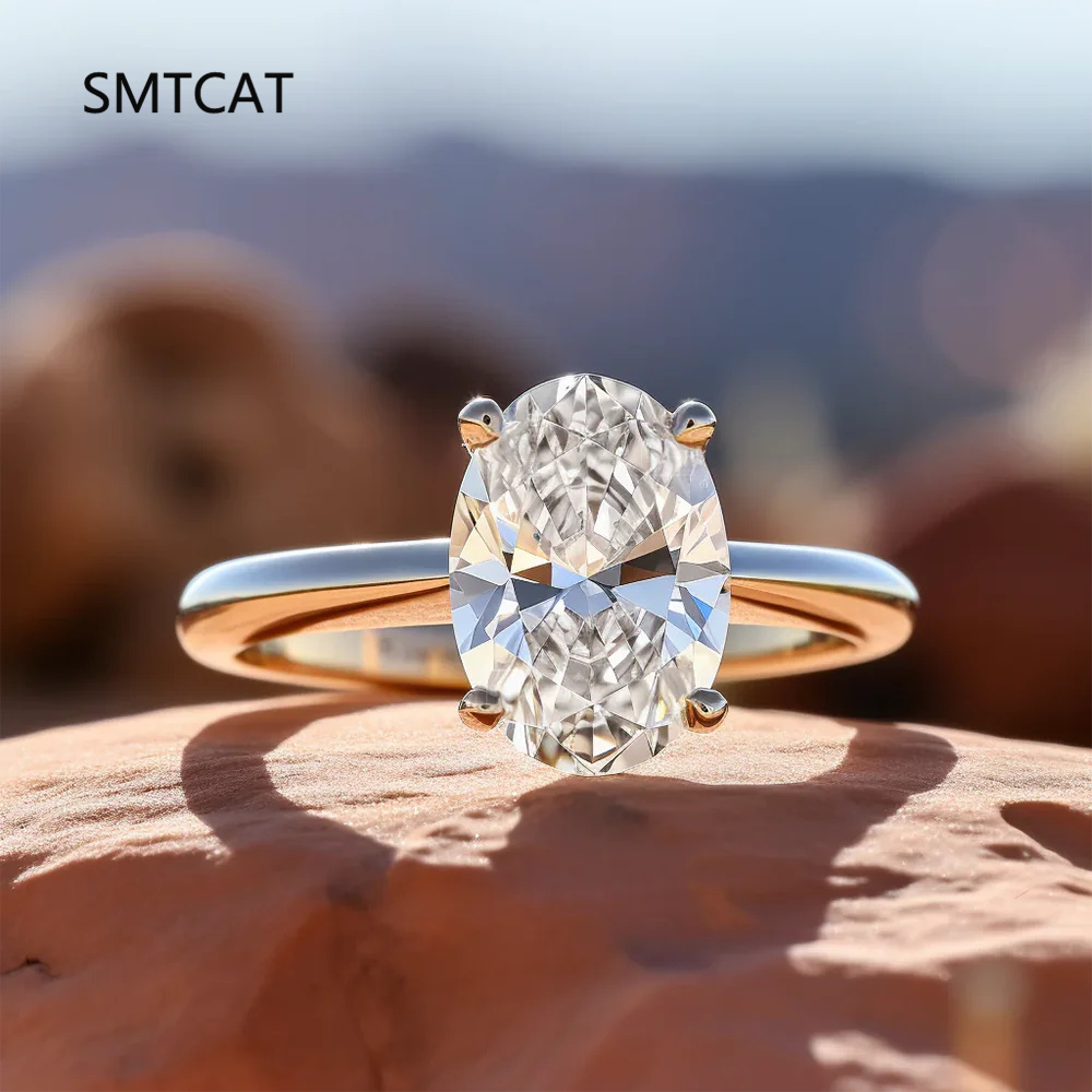 Moissanite Engagement Ring 1 Carat - 1/2/3 カラット オーバルカット モアサナイト 婚約指輪 女性用