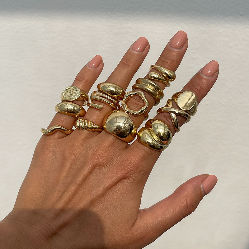 Vintage Punk Knuckle Rings Set - ファッションヴィンテージメタルリング女性のためのギフトパンクヒップホップゴールドシルバーカラー不規則なナックルジョイントリング 14 ピース/セット
