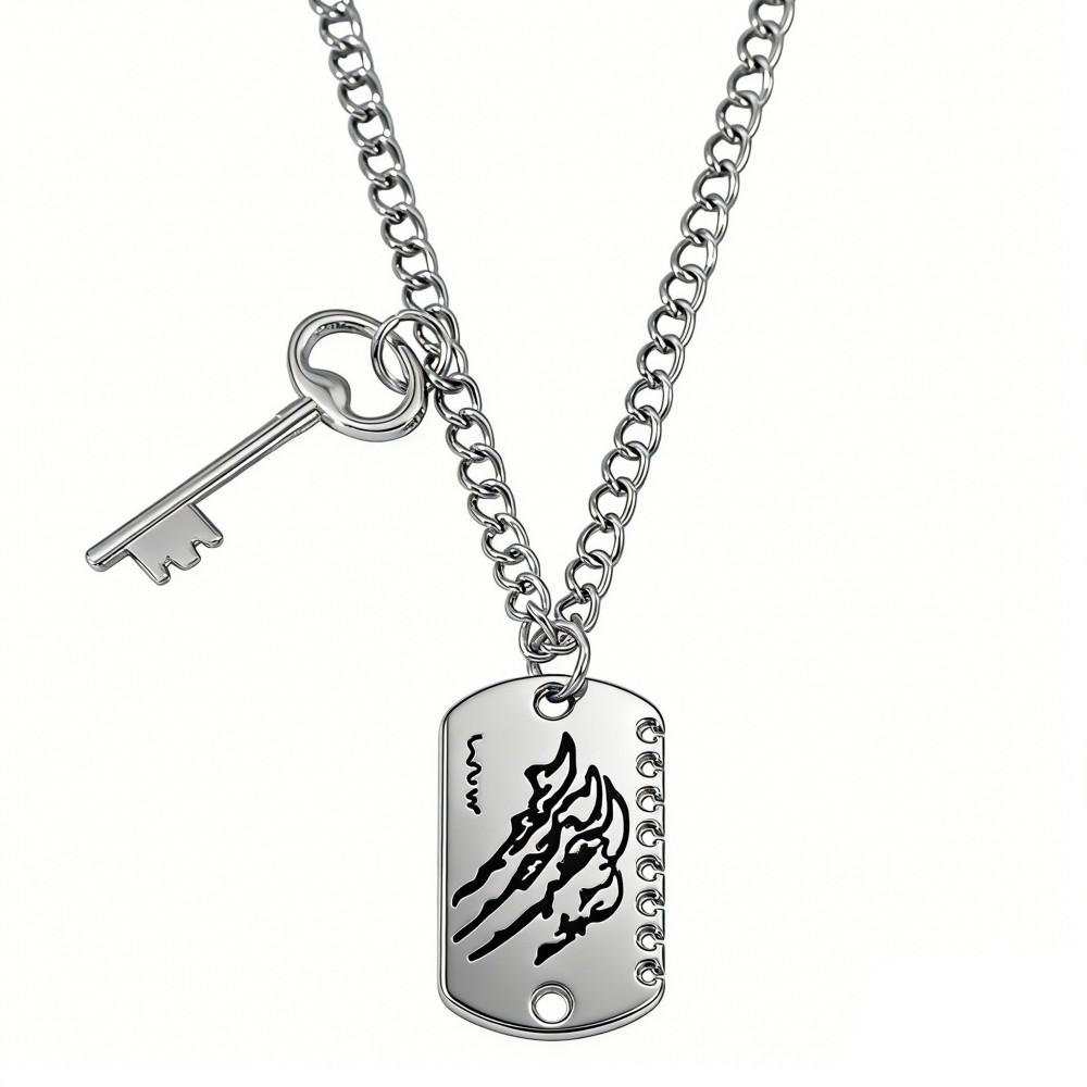 Anime Pendant Necklace - 愛とディープスペース カレブ・ラファエル パーソナリティカップル ファッションネックレス ウルフクロウ コスプレペンダント