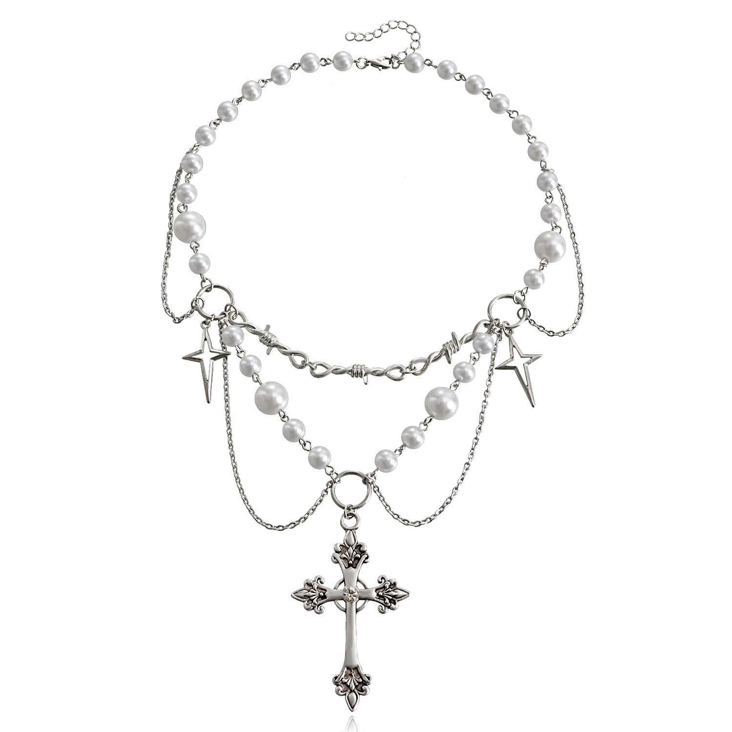 Pearl Choker Necklace Vintage - 女性のためのバタフライハートパールネックレス,ヴィンテージゴシックパンクネックレス,2層,フェアリーコアチョーカー,女の子へのギフト,ファッショナブル