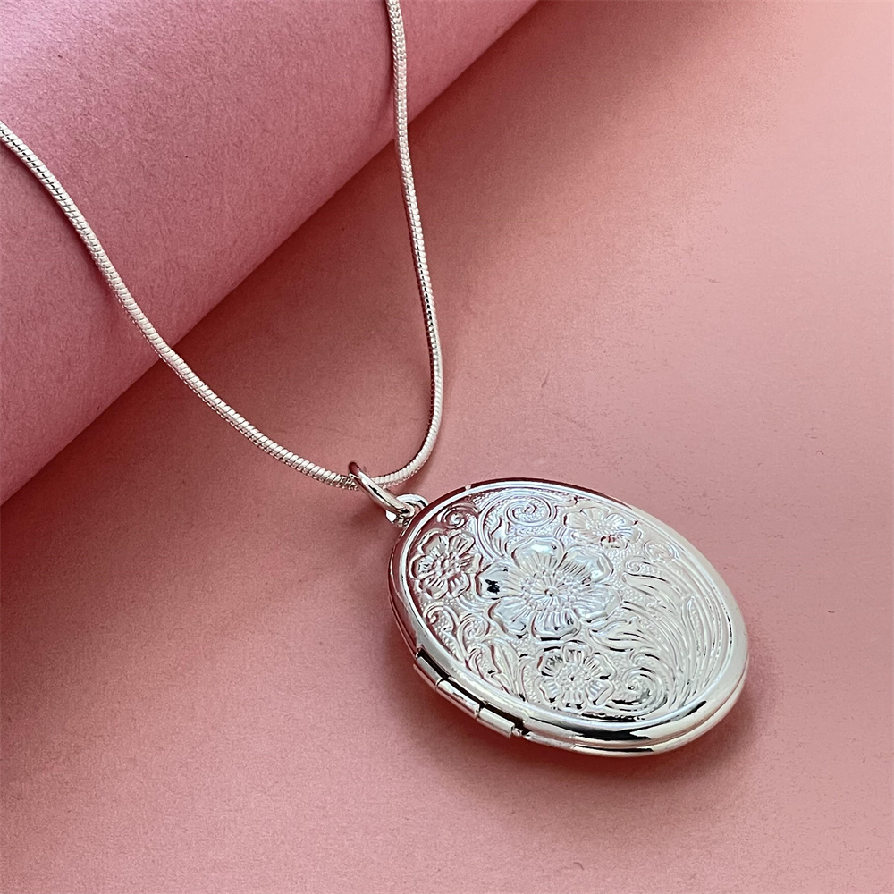 925 Sterling Silver Chain Necklace Men - 925 シルバー スネーク ネックレス オーバル フォト