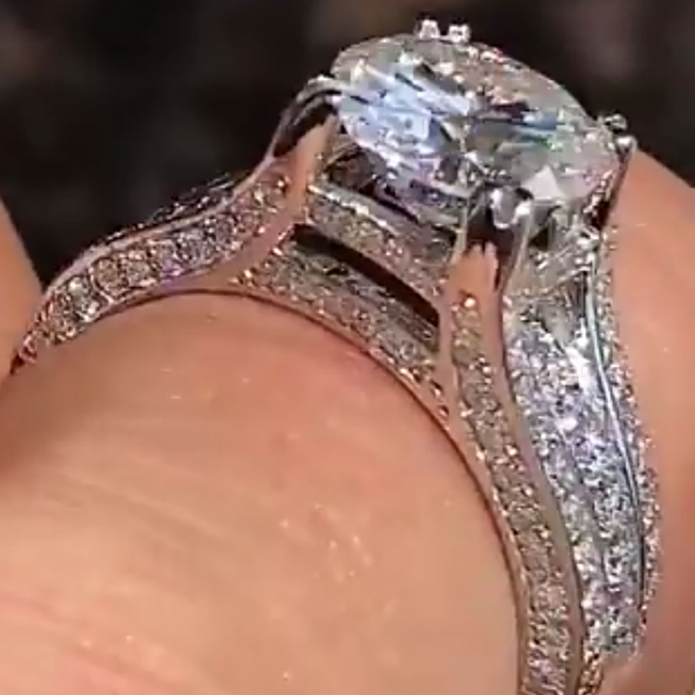 カスタムソリッド14Kホワイトゴールド 男女兼用 結婚式 パ - Moissanite Engagement Ring 1 Carat のレビューと価格