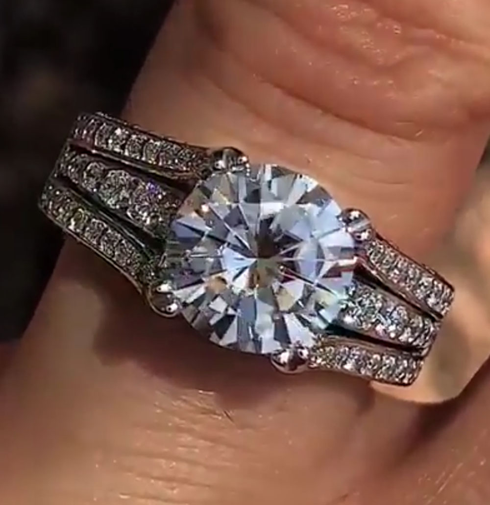 カスタムソリッド14Kホワイトゴールド 男女兼用 結婚式 パ - Moissanite Engagement Ring 1 Carat のレビューと価格