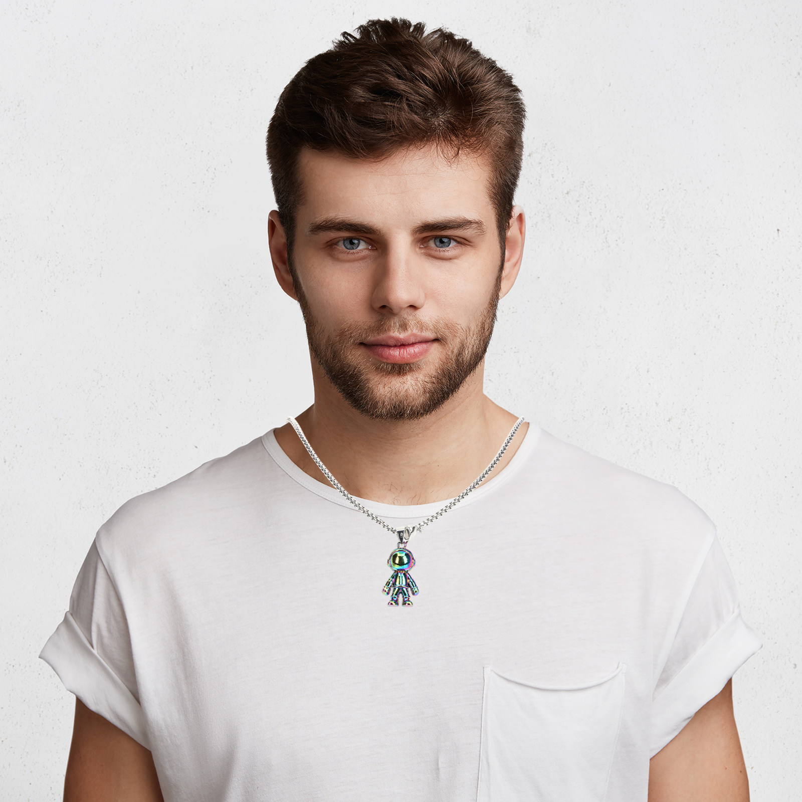 ペアネックレス1組。宇宙飛行士のペンダントが付いており、磁石 - Magnetic Couple Matching Necklaces のレビューと価格