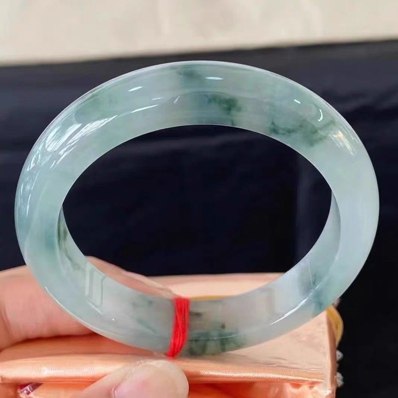 青い花模様のミャンマー産ジェダイト、ラオケン鉱山産の女性用ブ - Bracelets のレビューと価格