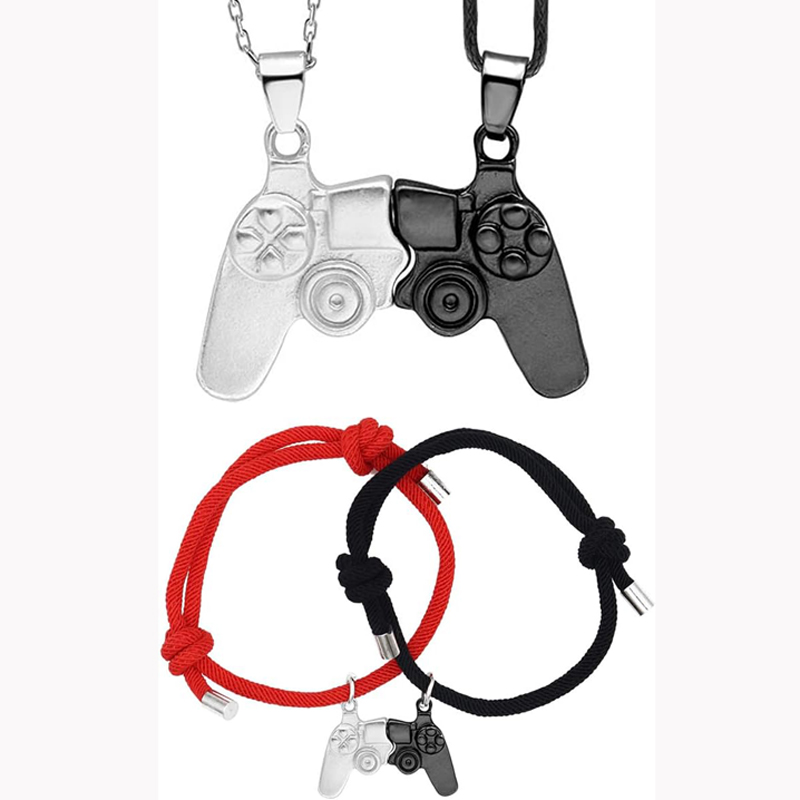 マッチング磁気ゲームコントローラーネックレスブレスレットセッ - Magnetic Couple Matching Necklaces のレビューと価格