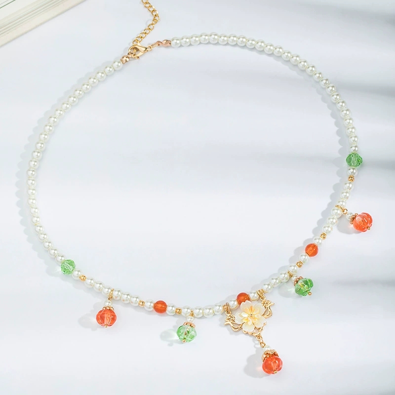 ヴィンテージパールネックレスカボチャペンダント中国韓服ウェデ - Pearl Choker Necklace Vintage のレビューと価格