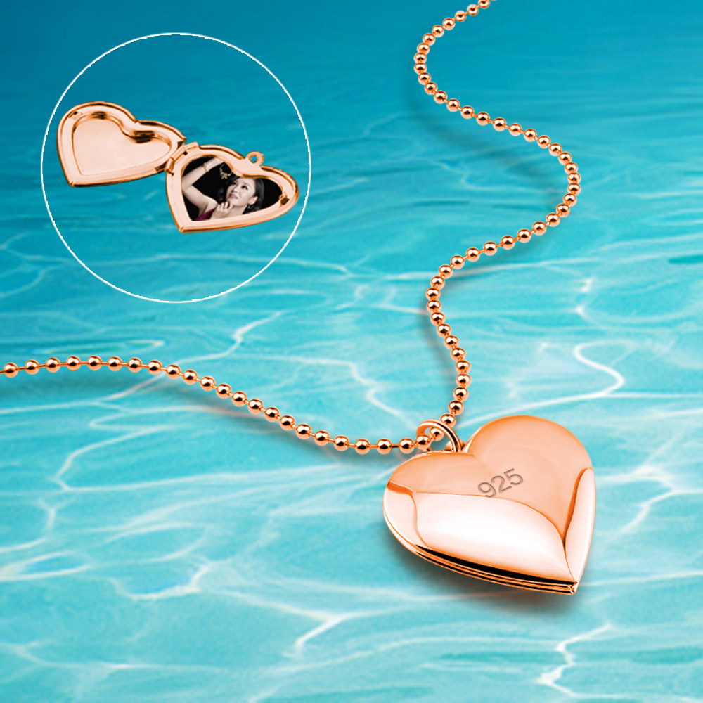 女性のための永遠の愛のハートネックレス,925スターリングシ - Heart Locket Necklace Photo のレビューと価格