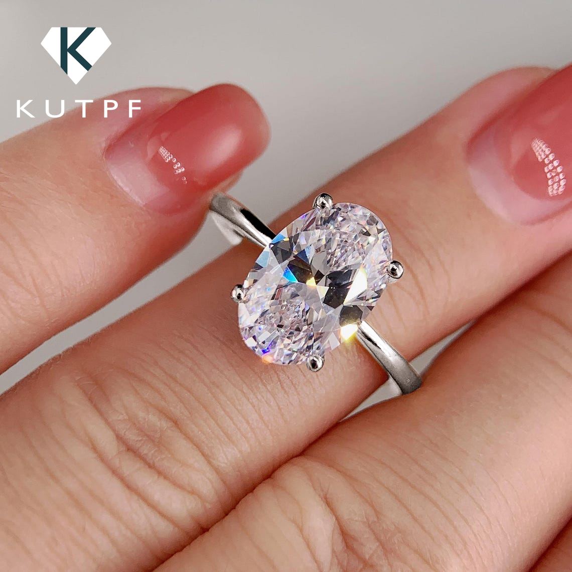 1/2/3 カラット オーバルカット モアサナイト 婚約指輪 - Moissanite Engagement Ring 1 Carat のレビューと価格