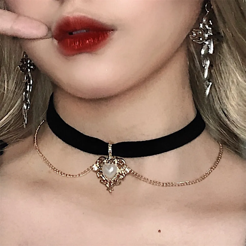 女性のためのヴィンテージベルベットネックレス,チェーン,ハー - Pearl Choker Necklace Vintage のレビューと価格