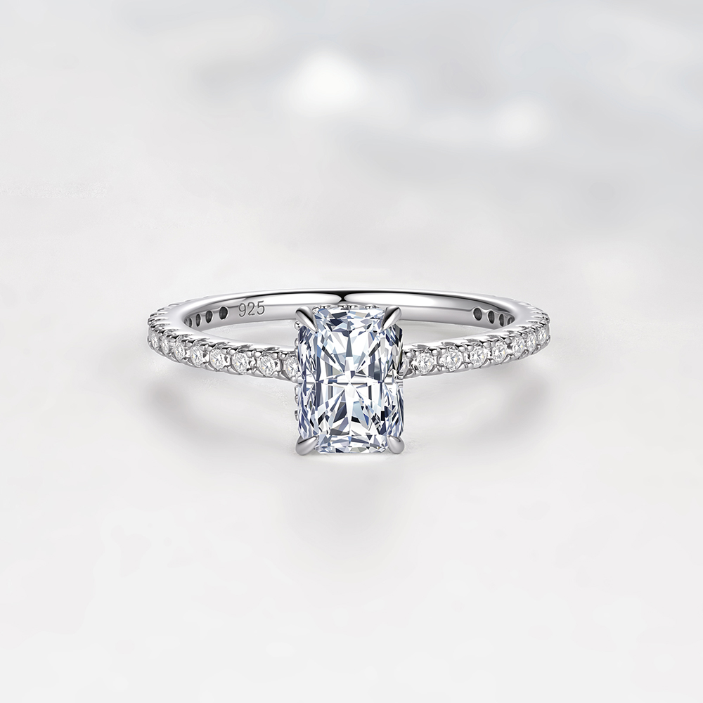 S925スターリングシルバー製シンプル4プロング1カラットモ - Moissanite Engagement Ring 1 Carat のレビューと価格