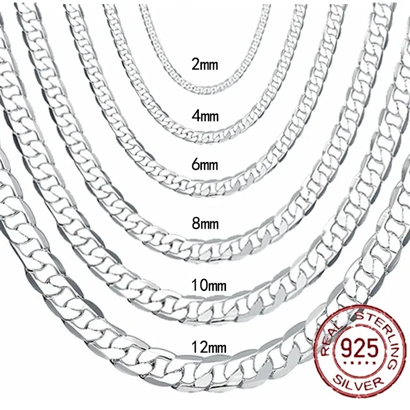 メンズ 925 スターリングシルバーネックレス 2/4/6/ - Cuban Link Chain 12Mm のレビューと価格