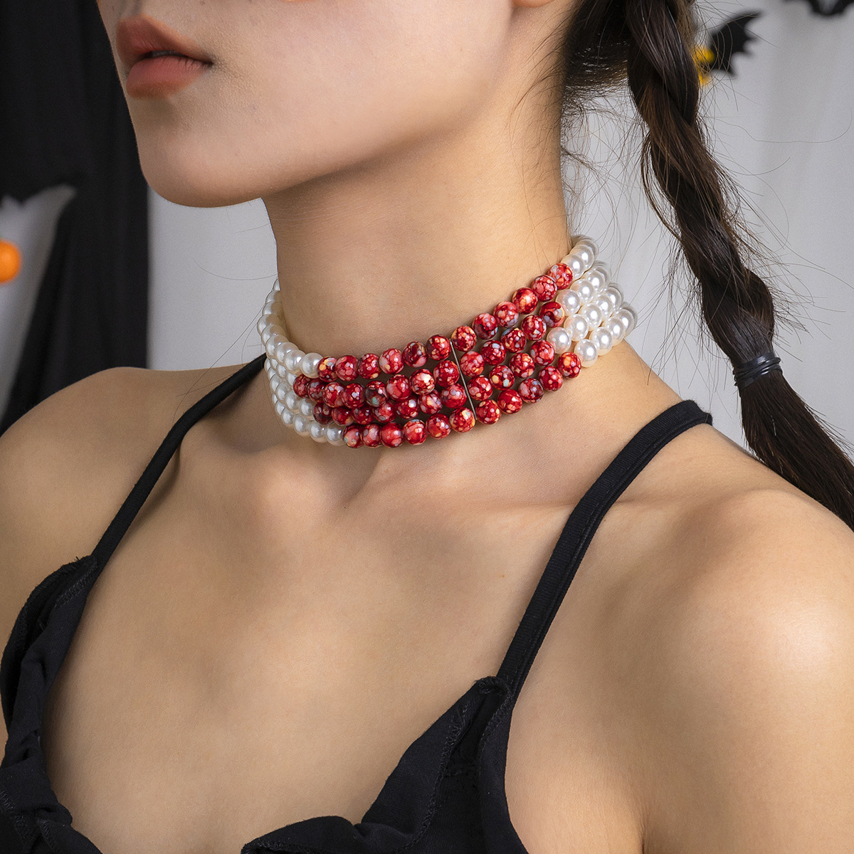 女性用マルチレイヤーペンダントネックレス,模造真珠,タッセル - Pearl Choker Necklace Vintage のレビューと価格