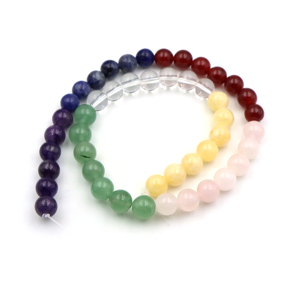 天然7チャクラクリスタルビーズ アメジスト ラウンドビーズ  - Crystal Pendant Necklace Natural Stone のレビューと価格