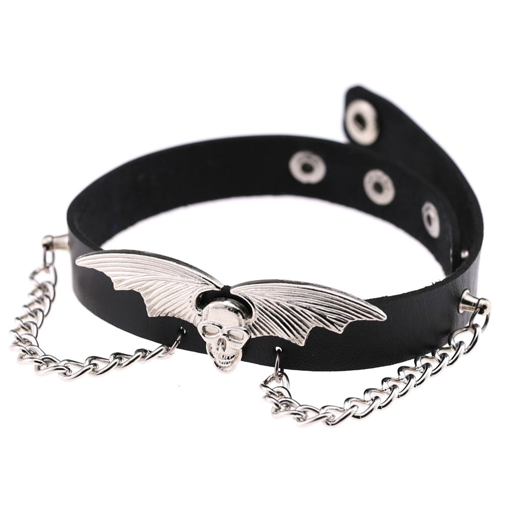 トレンディなパンクスパイクリベットレザー女性チョーカーベル五 - Goth Punk Spike Choker のレビューと価格