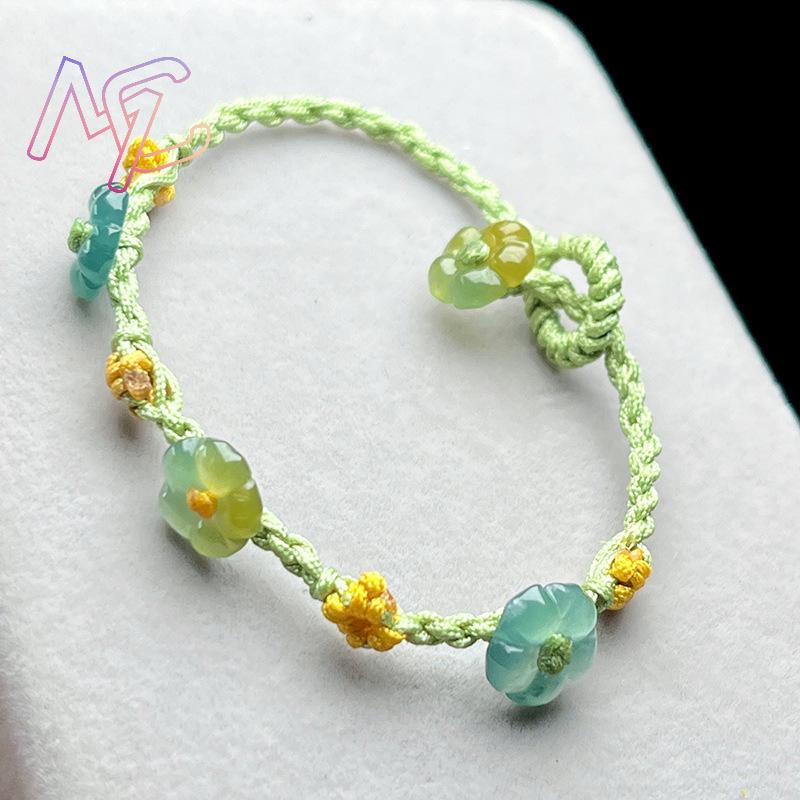 ミャンマー翡翠フラワーブレスレットリアルジュエリーデザイナー - Bracelets のレビューと価格