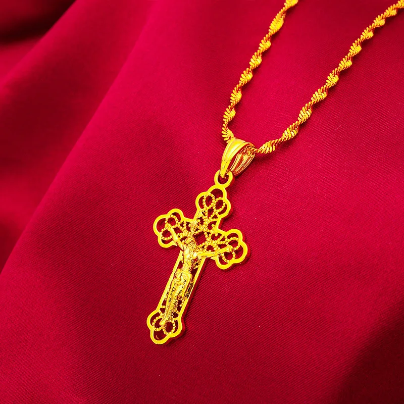 Briex Jewelry Ins ヴィンテージゴールドクロ - Cross Pendant Necklace Gold のレビューと価格