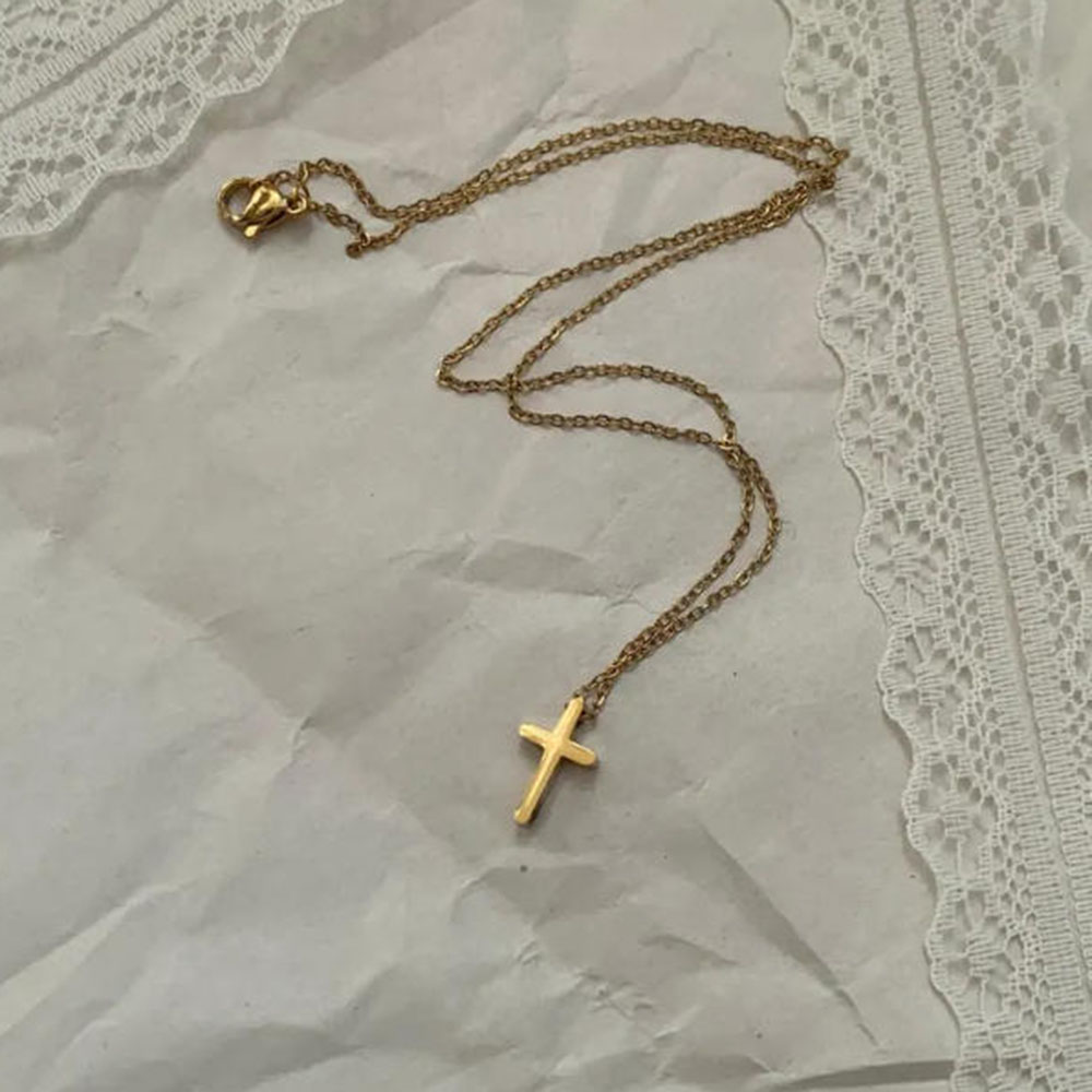 精巧なゴールドクロスネックレス、シンプルなデイリークロスペン - Cross Pendant Necklace Gold のレビューと価格