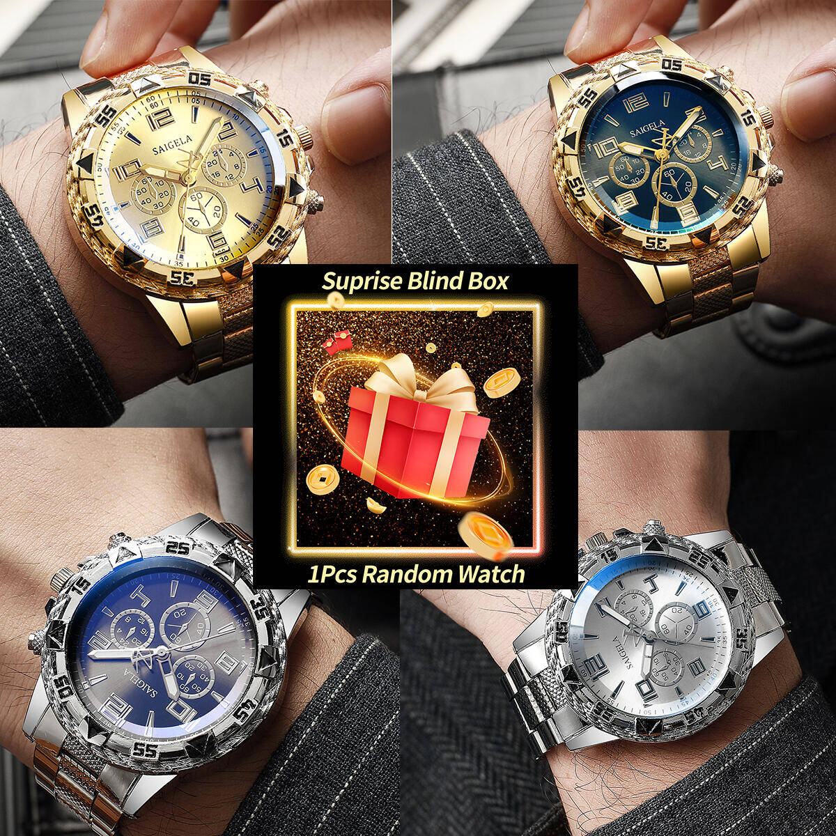 1PC サプライズミステリー腕時計ブラインドボックス-メンズ - Watch Accessories のレビューと価格