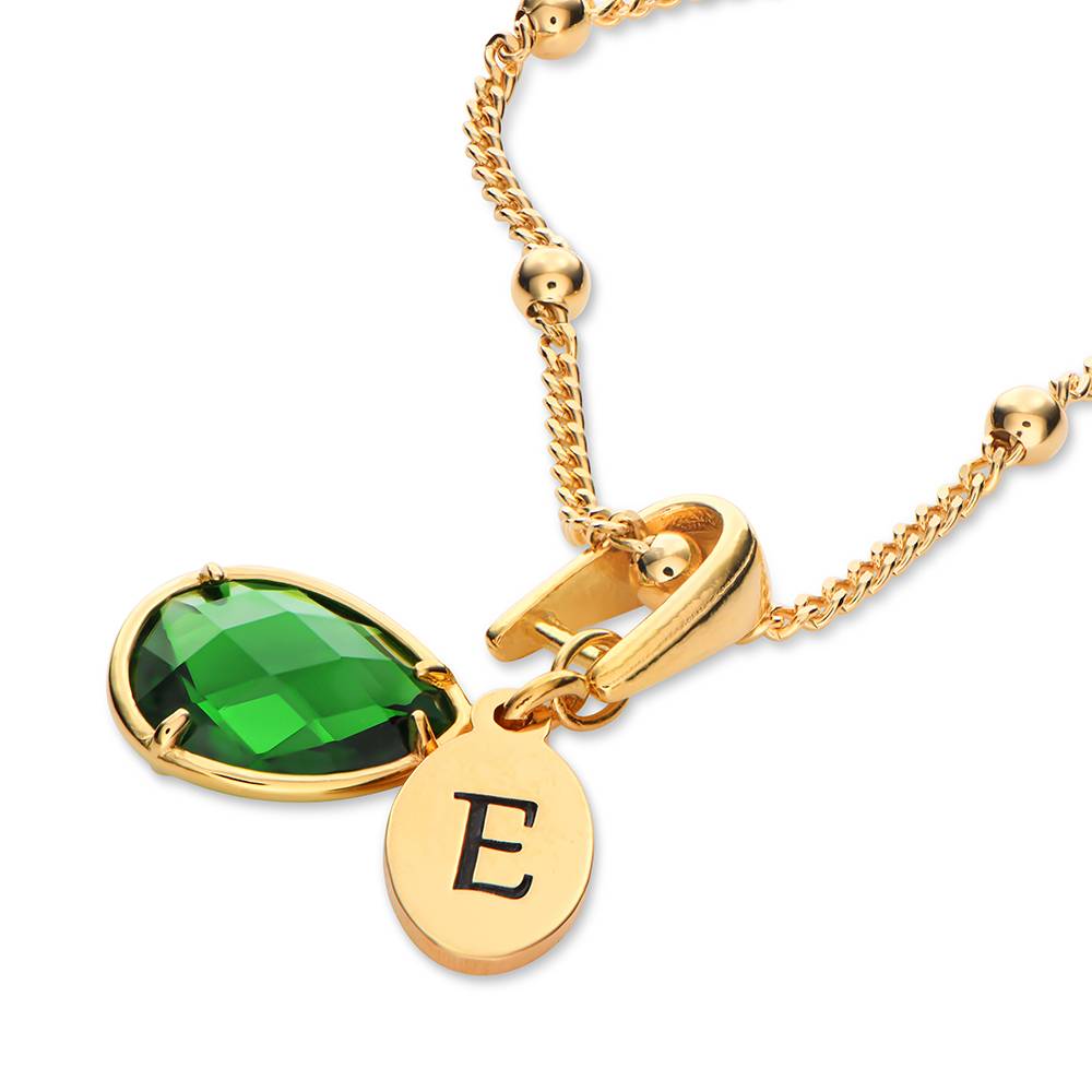 女性のためのパーソナライズされた名前のペンダント,誕生石のイ - Initial Letter Necklace 18K Gold のレビューと価格