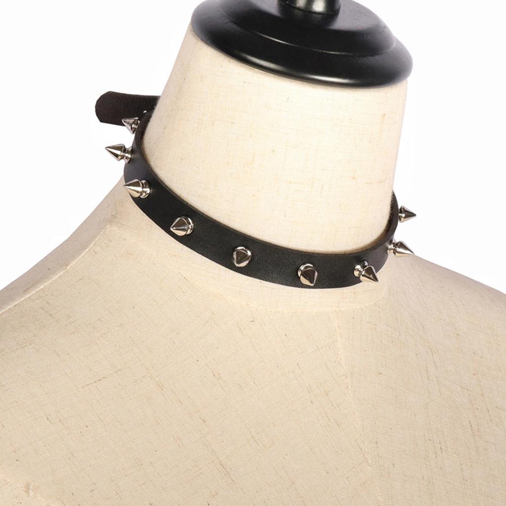 ブラックPUレザーチョーカーネックレス 男女兼用 クールなパ - Goth Punk Spike Choker のレビューと価格