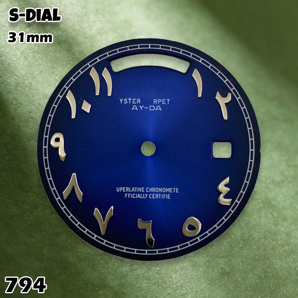 NH 31mm Sロゴダイヤル、アラビア数字、青色の文字、ブ - Watch Accessories のレビューと価格